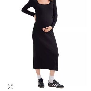Hatch Black Long Sleeve Midi Dress maternity
